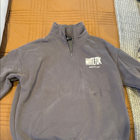 White Fox Boutique Gray Half-Zip Sweatshirt - Picture 1 of 5